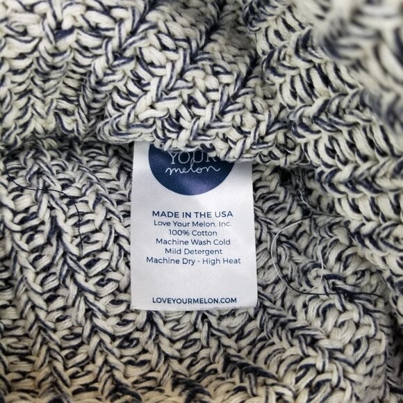 ✅Love Your Melon Grey Cable Knit Beanie Winter Hat 100% Cotton OSFM OSFA - Picture 2 of 7